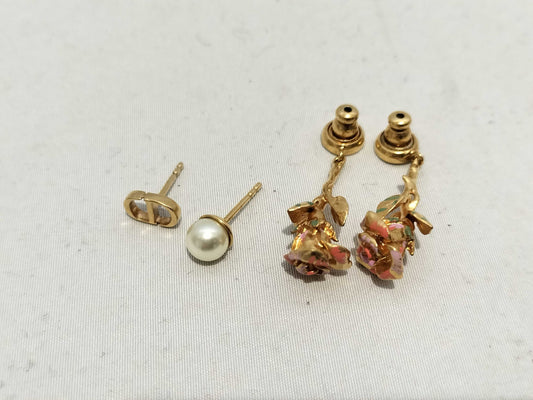 Dior Gold Earrings/Rose/CD/Pearl Earrings