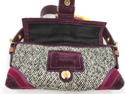 COACH Soho Tweed Demi Flap Bag C052-8F01 Limited Edition Velour Handbag