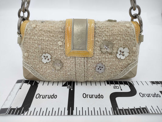 COACH Soho Tweed Demi Flap Bag D063-10070 Limited Edition Flower Handbag