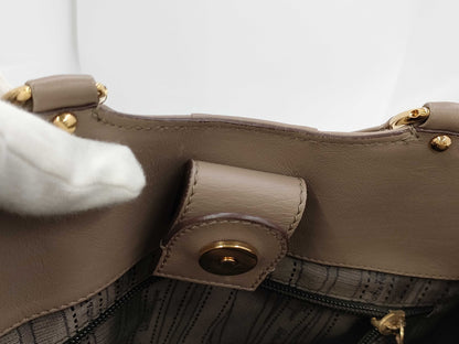 Salvatore Ferragamo Gancini Leather 2-Way Handbag