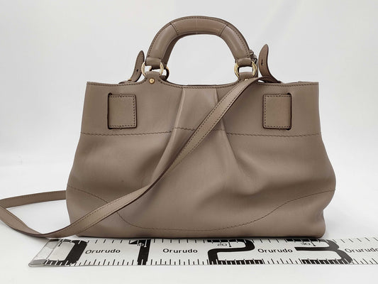Salvatore Ferragamo Gancini Leather 2-Way Handbag