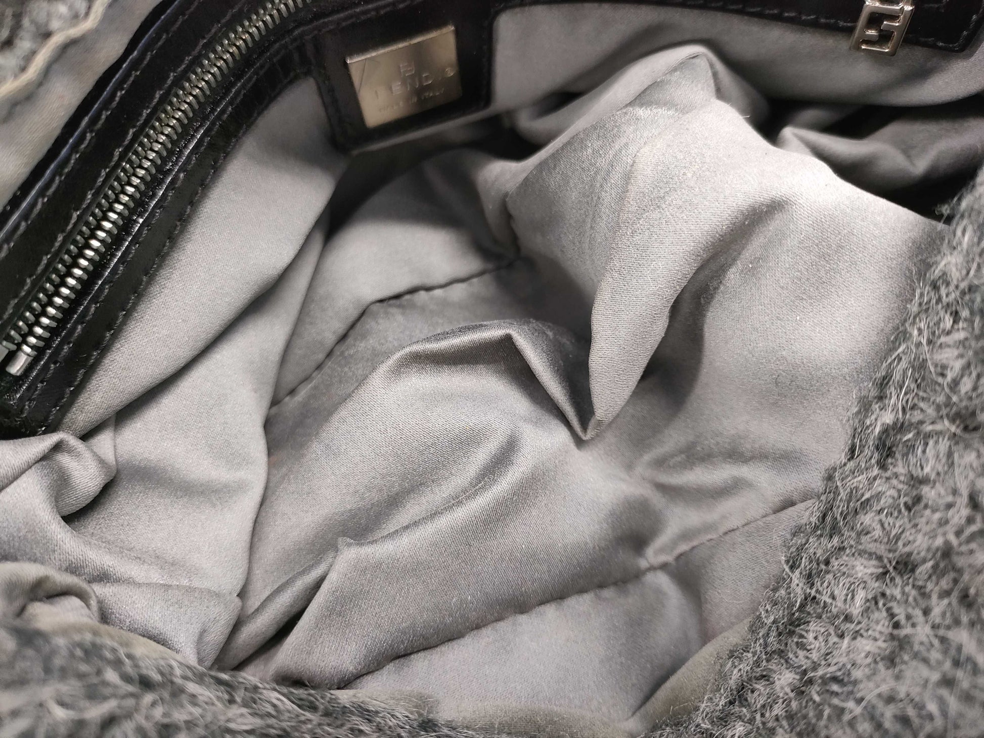 FENDI Mamma Bucket Wool Handbag