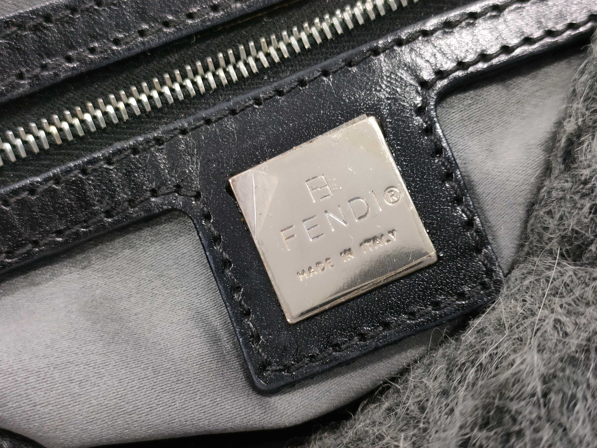 FENDI Mamma Bucket Wool Handbag