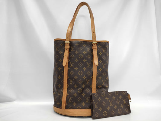 LOUIS VUITTON Monogram Bucket GM Tote Bag with Pouch