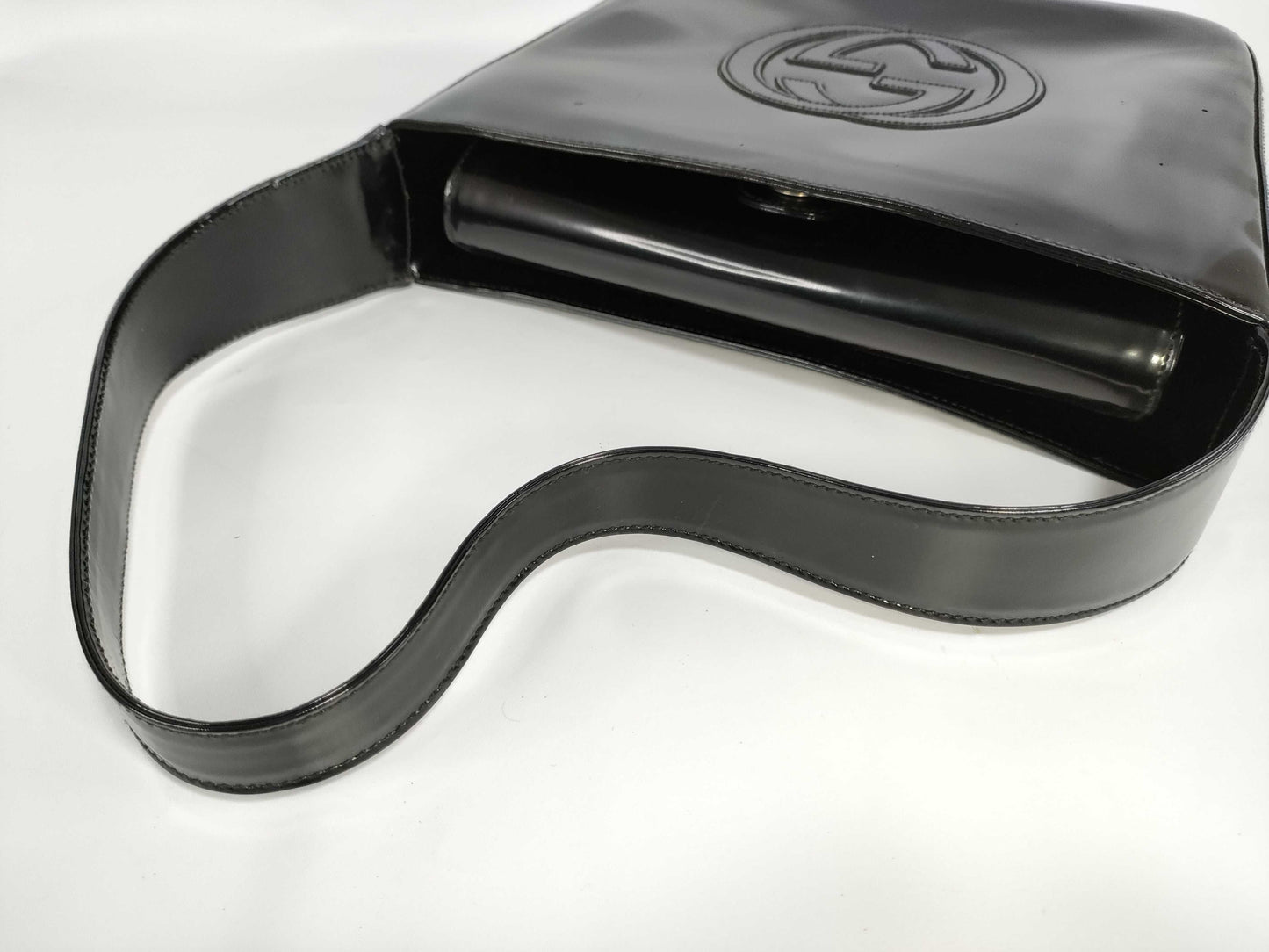 GUCCI Enamel One-Shoulder Black Shoulder Bag