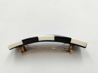 CHANEL 09A Stripe Coco Mark Barrette Hair Accessory