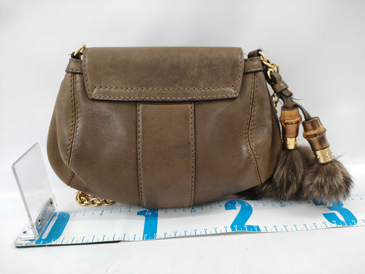 GUCCI Bamboo Chain Shoulder Bag with Fur 269927
