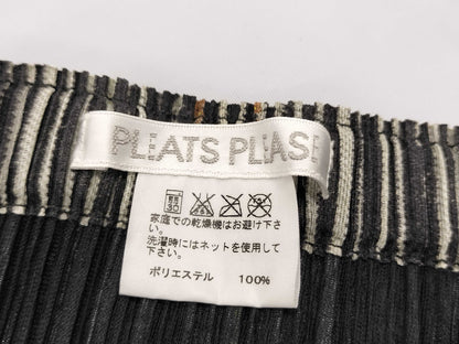 ISSEY MIYAKE Pleats Please Hickory Denim Print Skirt