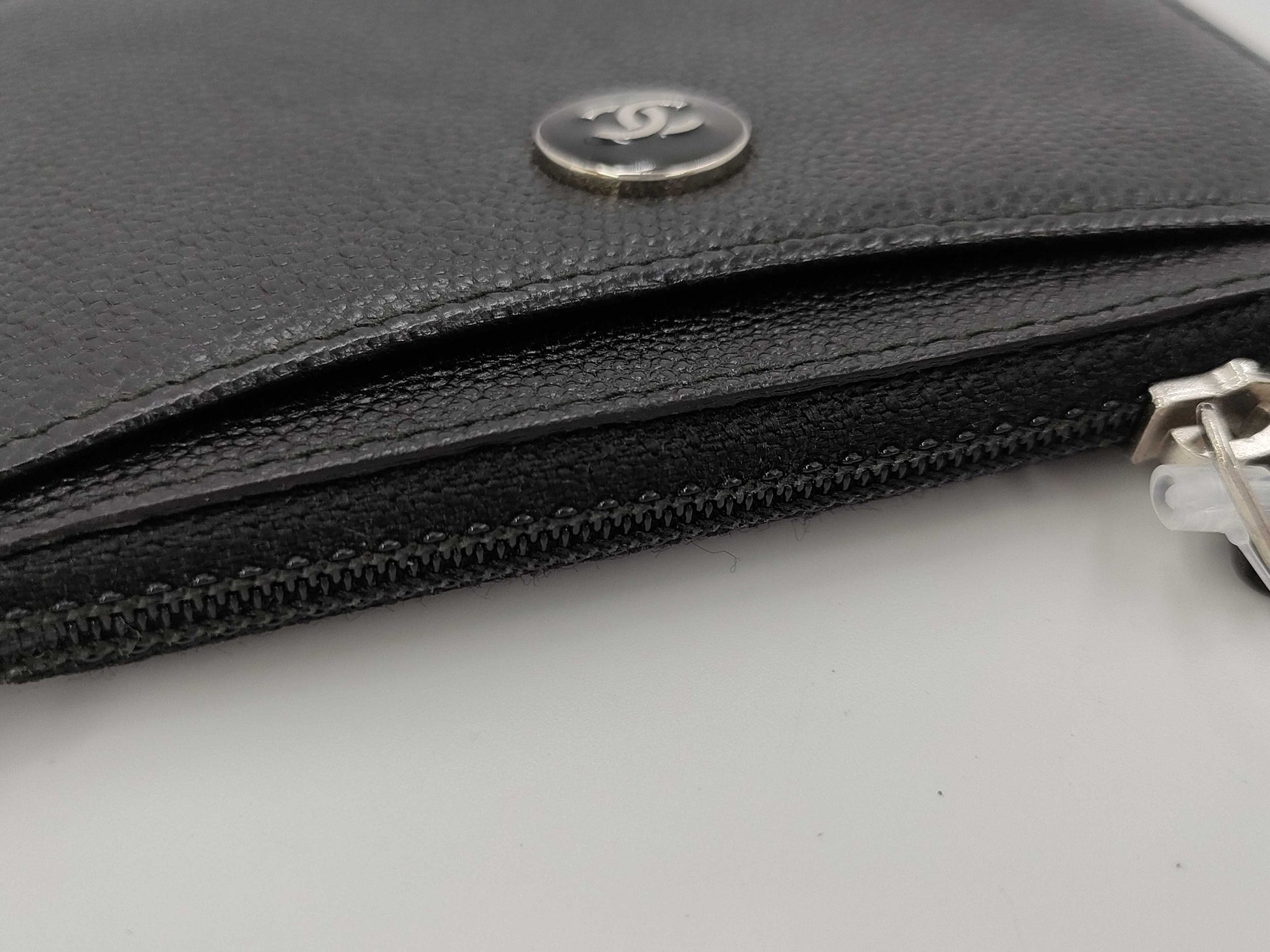 CHANEL Caviar Skin Coco Button Fragment Case, Card Case, 22 Series Coin Case
