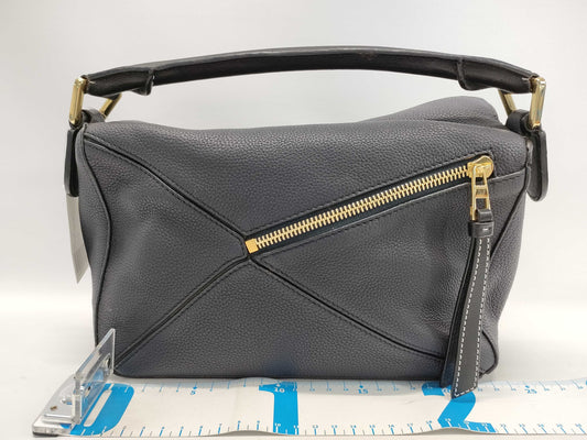 LOEWE Puzzle Edge Small Soft Grain Calfskin Navy Handbag