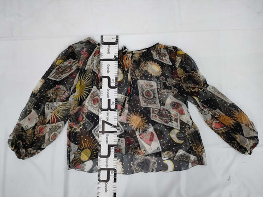 DOLCE&GABBANA Trump Print Sheer Chiffon Blouse Shirt