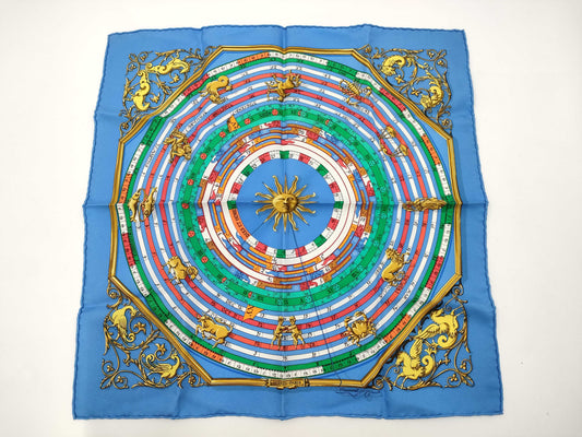 HERMES Carre Petit Carre Faconnet Scarf Blue Scarf