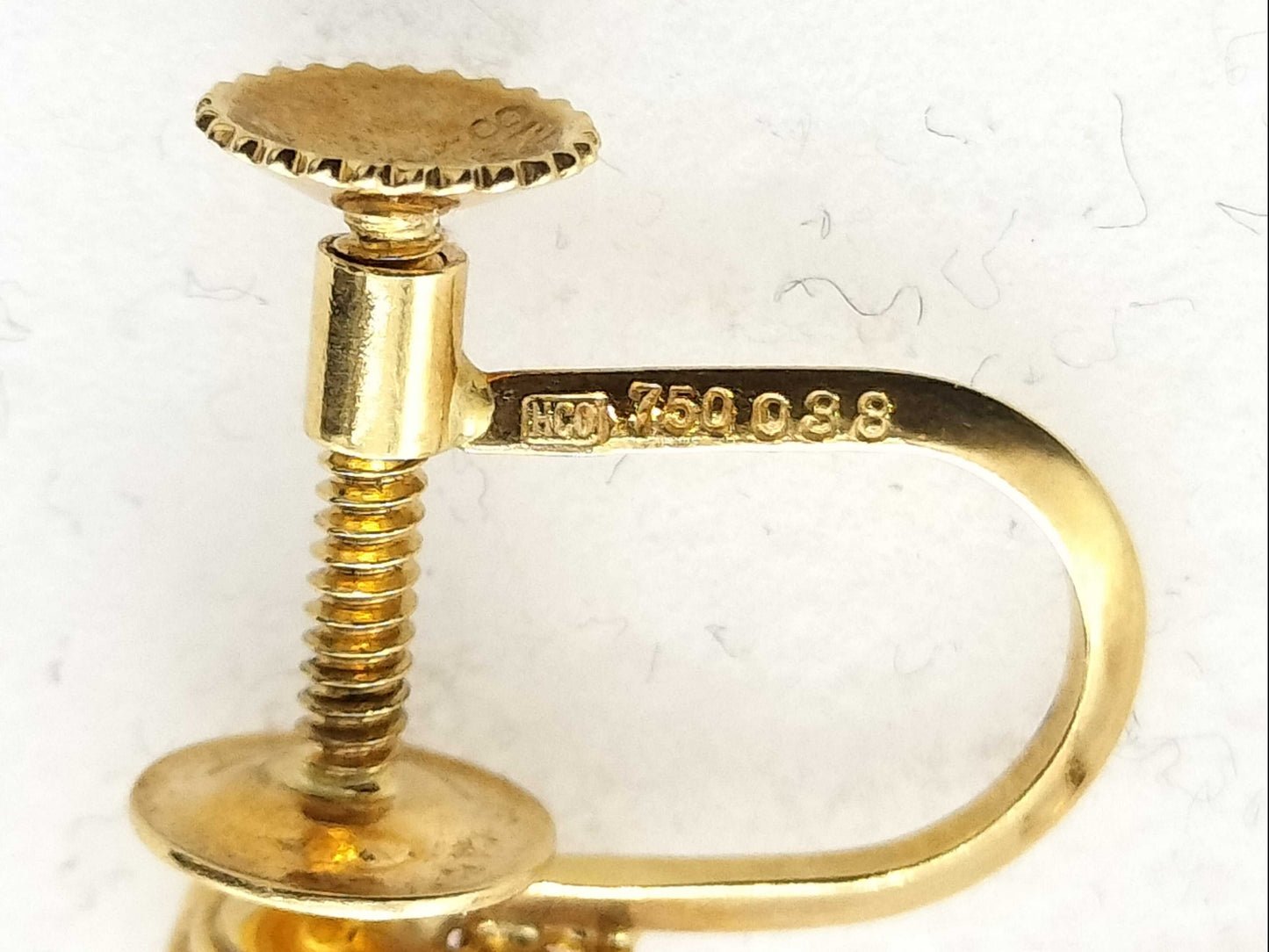D 0.37ct/0.38ct K18 2.3g Earrings 