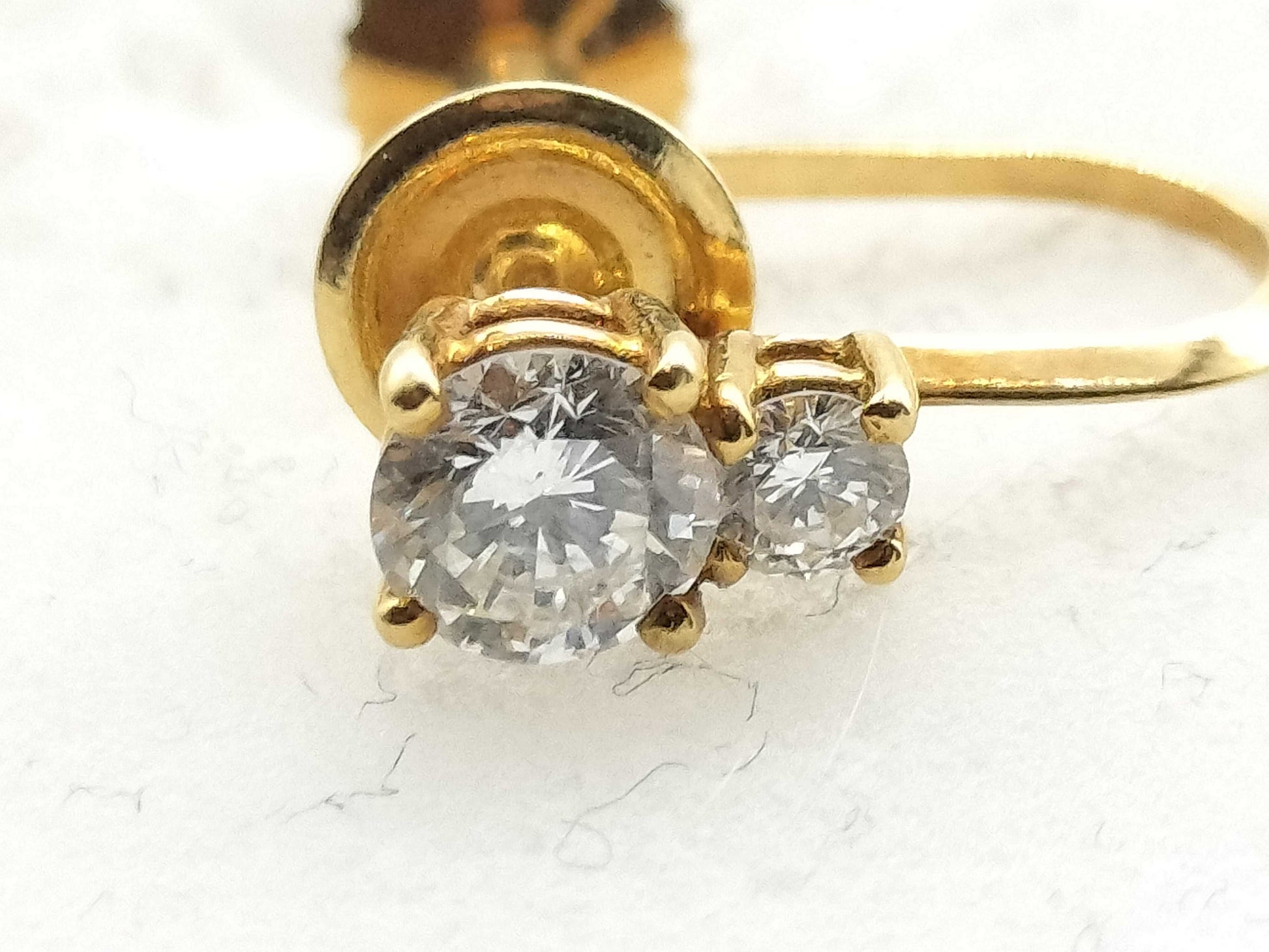 D 0.37ct/0.38ct K18 2.3g Earrings 