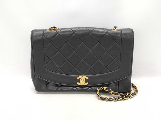 CHANEL Diana Lambskin Single Flap/Chain Shoulder Bag