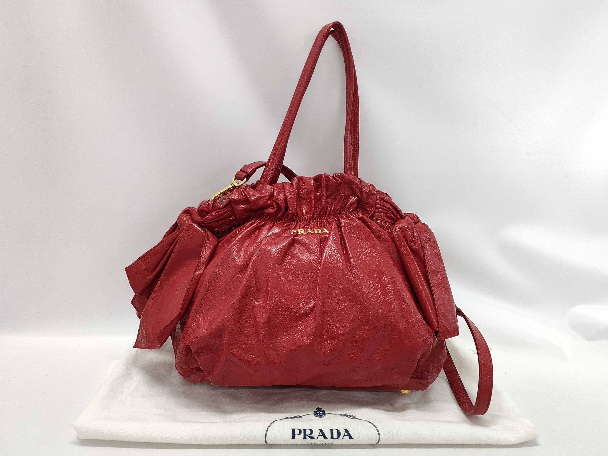 PRADA Patent Leather Ribbon 2-Way Tote Bag