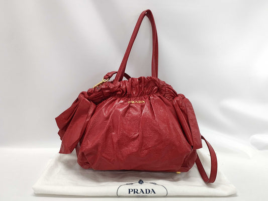 PRADA Patent Leather Ribbon 2-Way Tote Bag