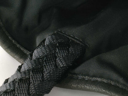 PRADA Nylon Triangle Logo Woven Hand Tote Bag