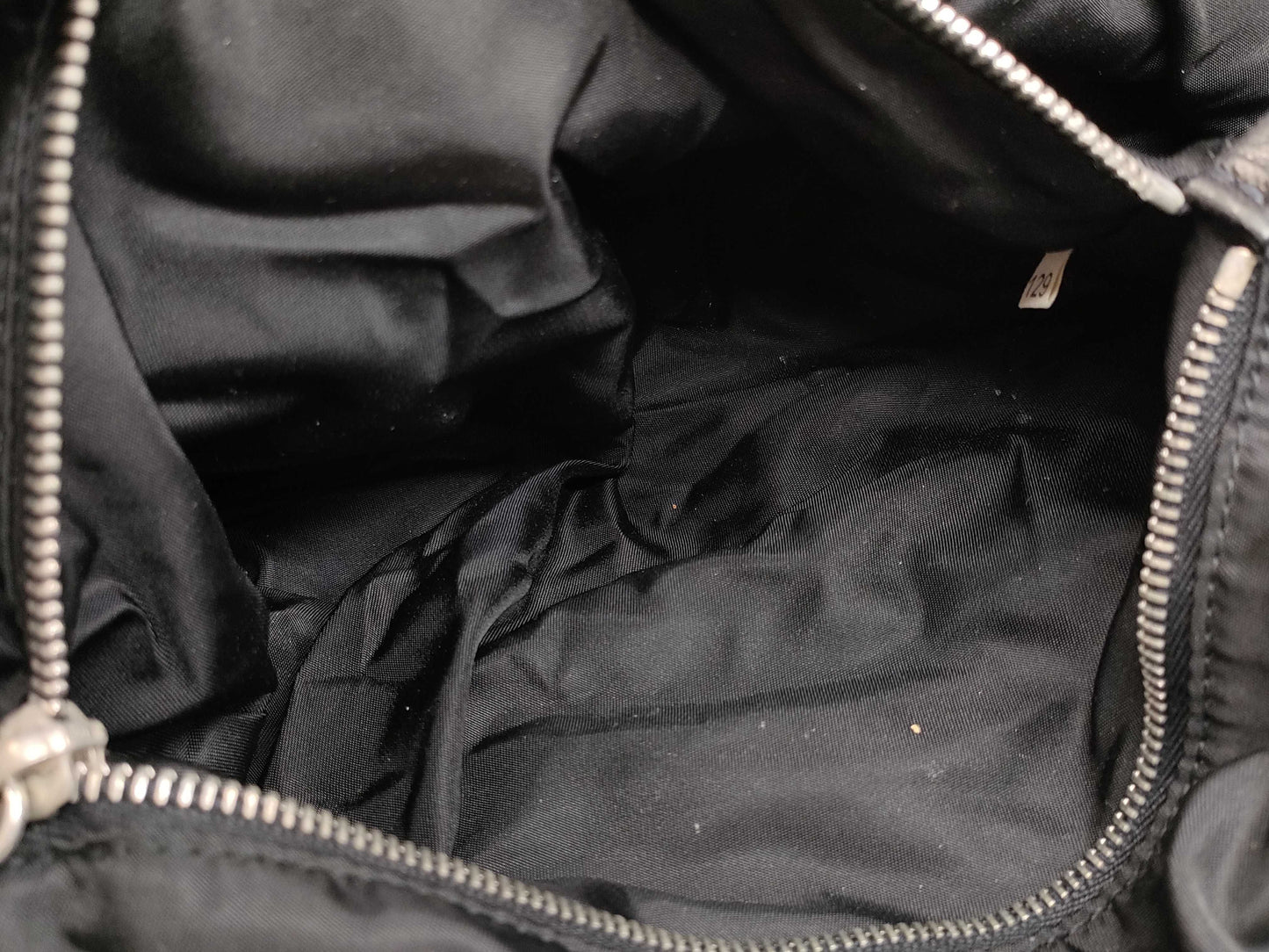 PRADA Nylon Triangle Logo Woven Hand Tote Bag
