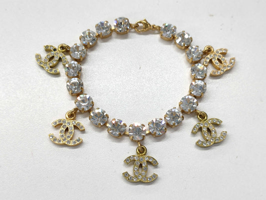 CHANEL Bracelet 95A Stone Coco Mark Gold Bracelet/Bangle