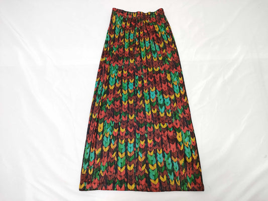 ISSEY MIYAKE Pleats Please knitted red long skirt