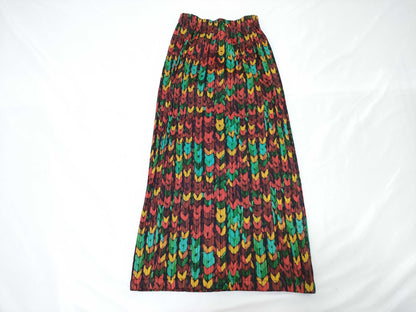 ISSEY MIYAKE Pleats Please knitted red long skirt