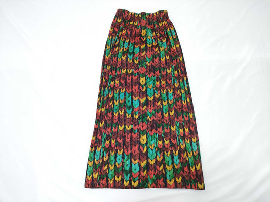 ISSEY MIYAKE Pleats Please knitted red long skirt