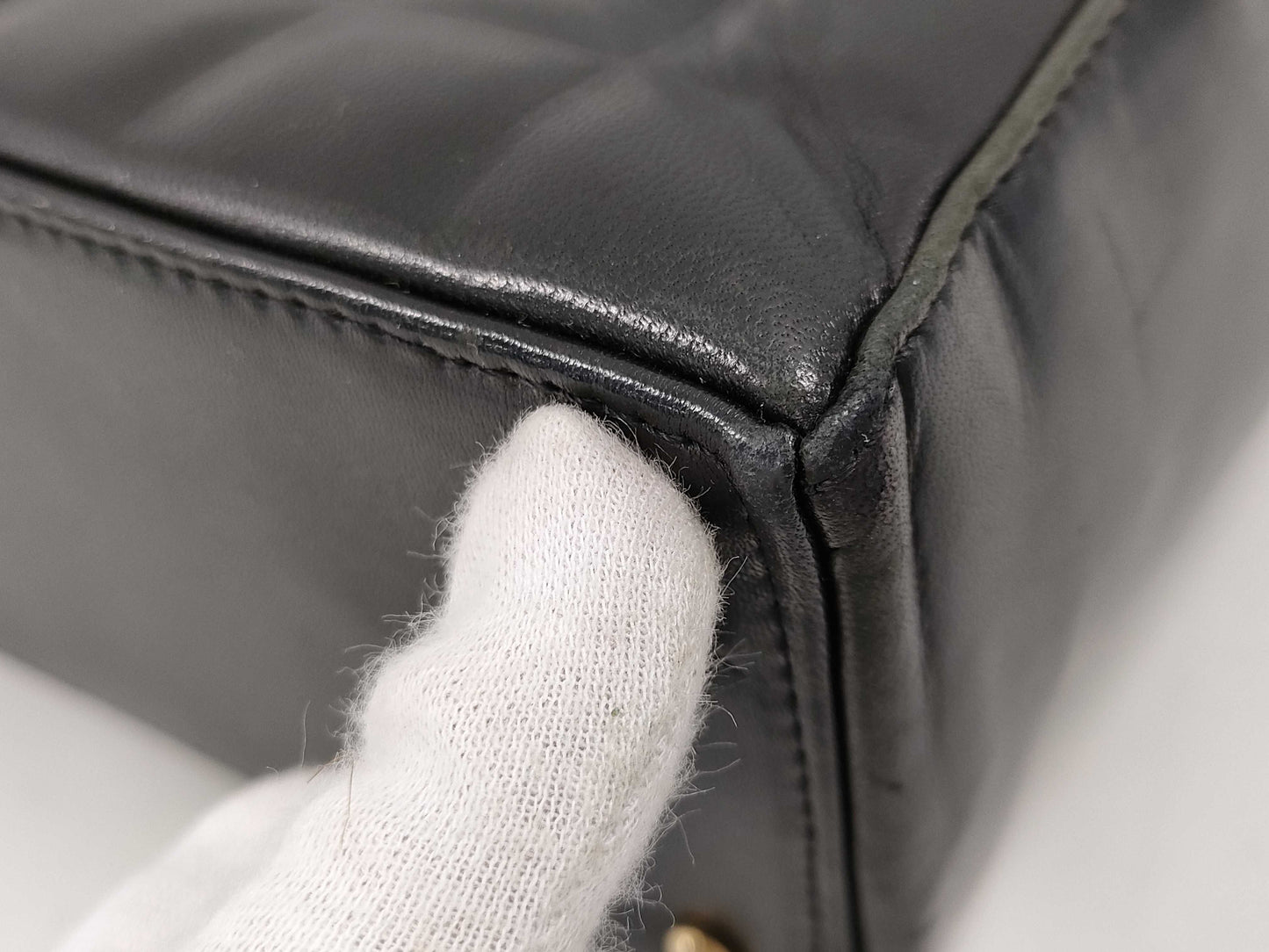 CHANEL Chocobar Lambskin Tote Handbag