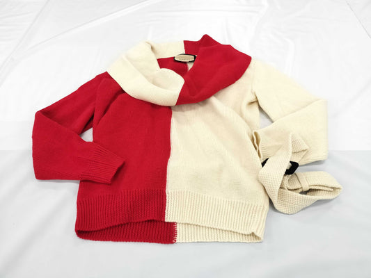 GUCCI Sweater/Red and White/M Tops