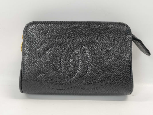 CHANEL Caviar Coin Case, Solid Color