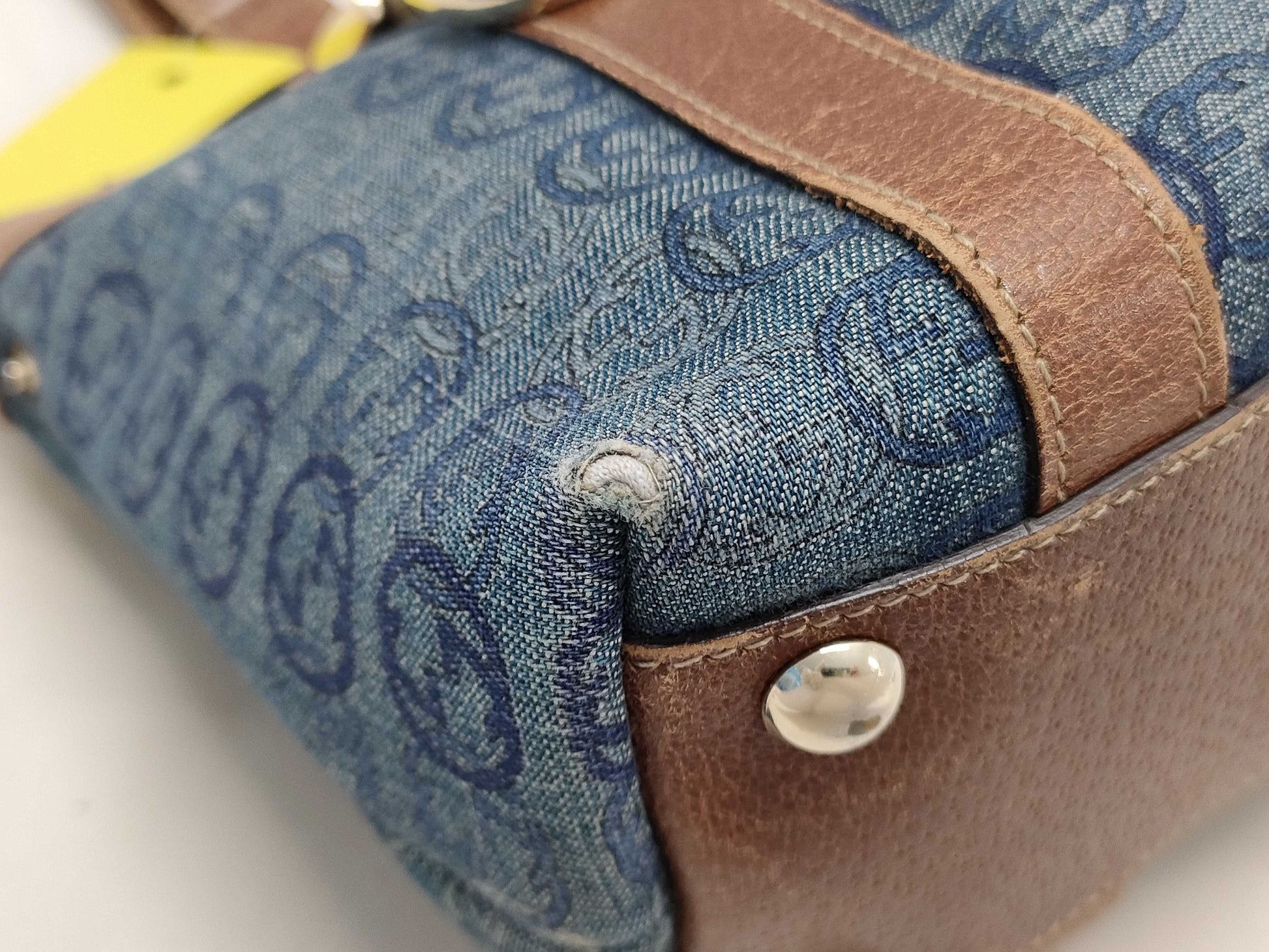 GUCCI Denim Interlocking Handbag 141471 Handbag