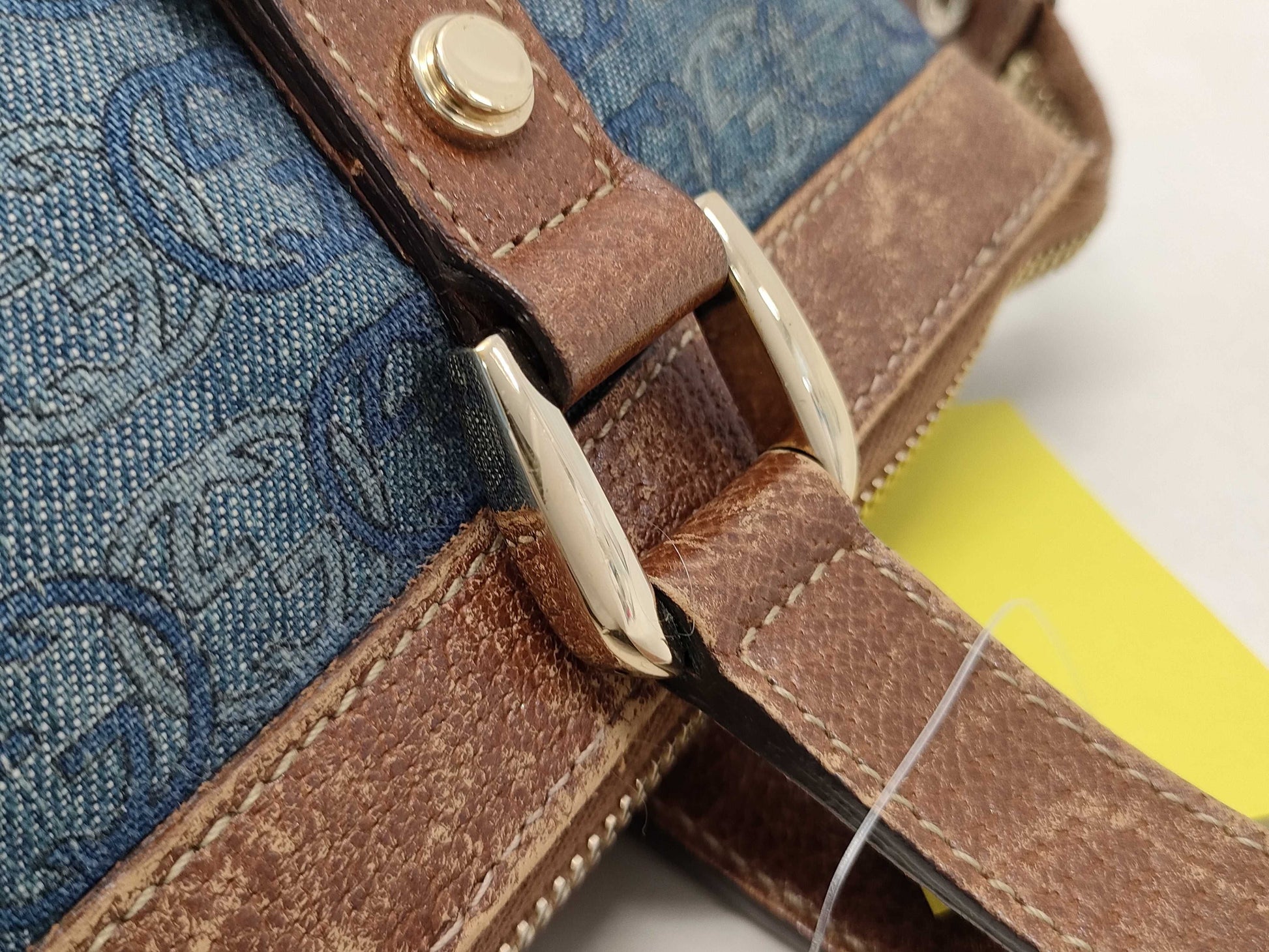 GUCCI Denim Interlocking Handbag 141471 Handbag