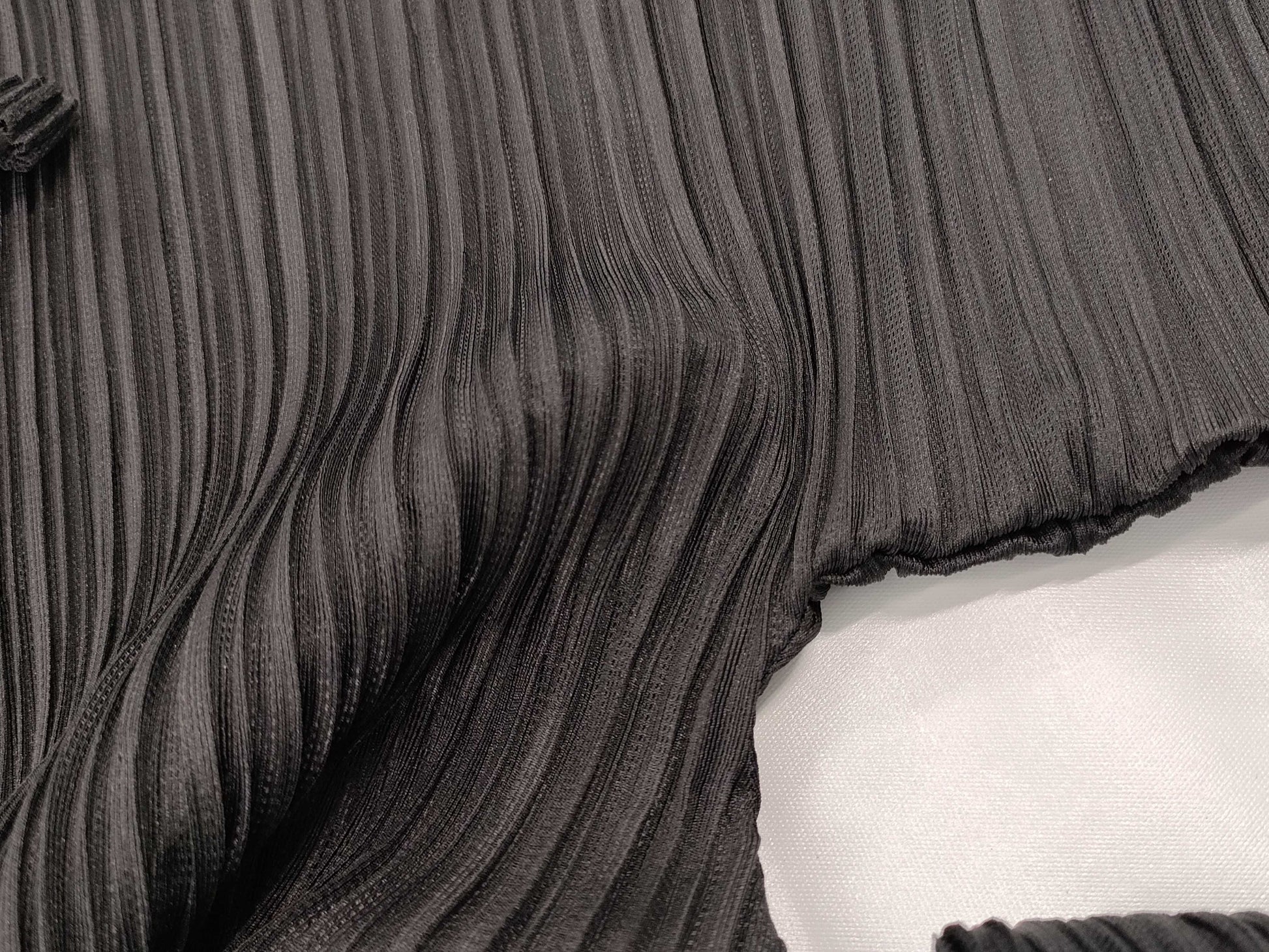 ISSEY MIYAKE Pleated Black Dress with Musical Note Design