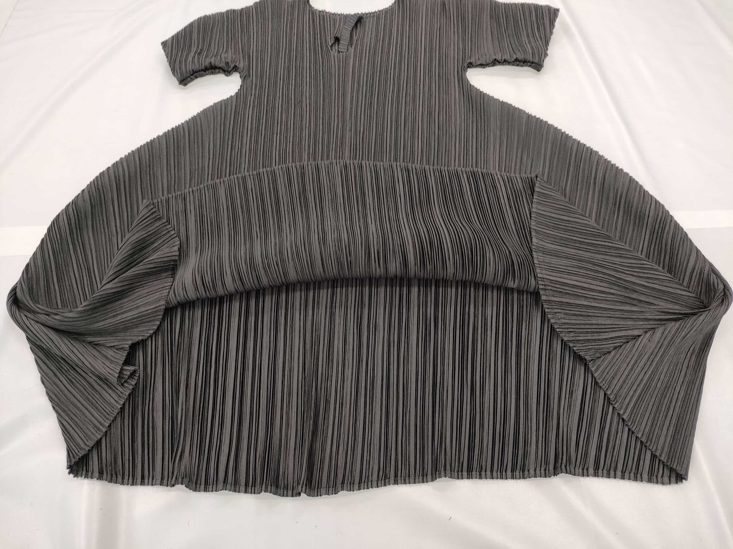 ISSEY MIYAKE Pleated Black Dress with Musical Note Design