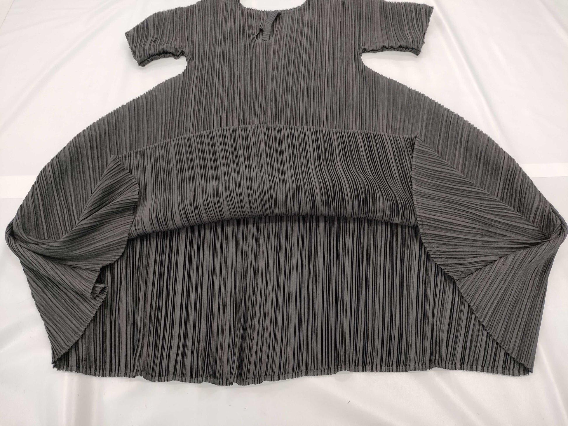 ISSEY MIYAKE Pleated Black Dress with Musical Note Design