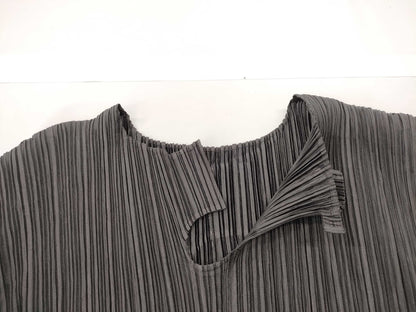 ISSEY MIYAKE Pleated Black Dress with Musical Note Design