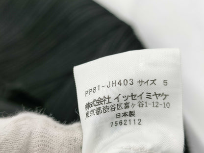 ISSEY MIYAKE Pleated Black Dress with Musical Note Design