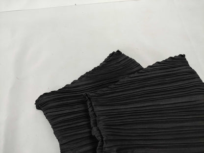 ISSEY MIYAKE Pleated Black Dress with Musical Note Design