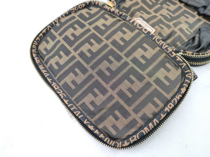 FENDI Zucca pattern vanity bag with tag sticker, foldable