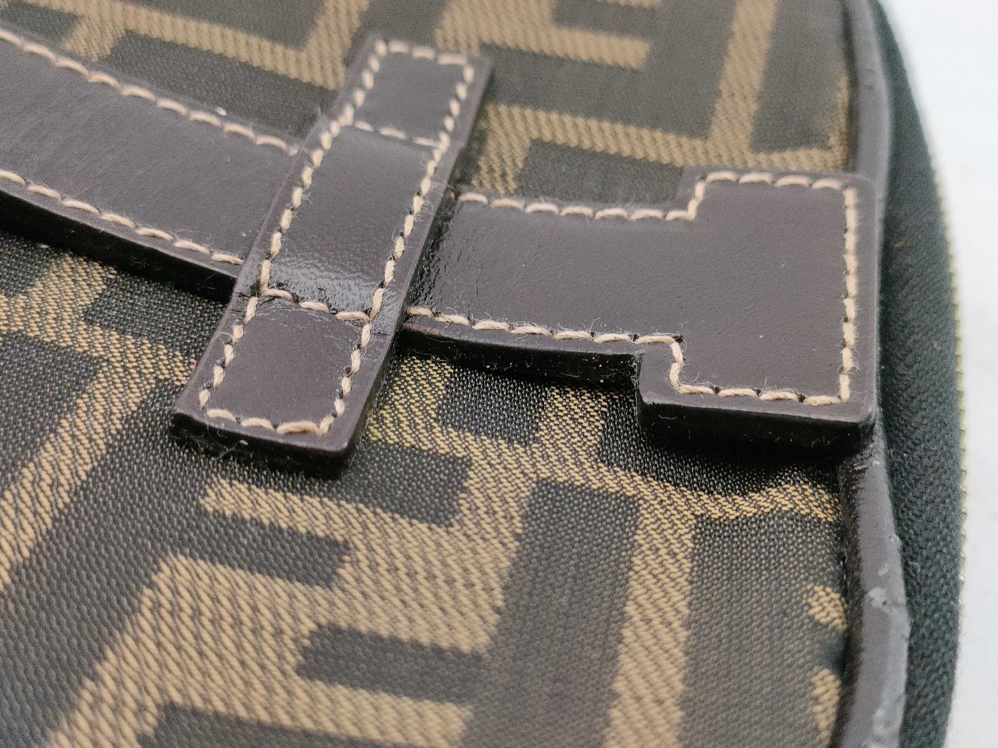 FENDI Zucca pattern vanity bag with tag sticker, foldable