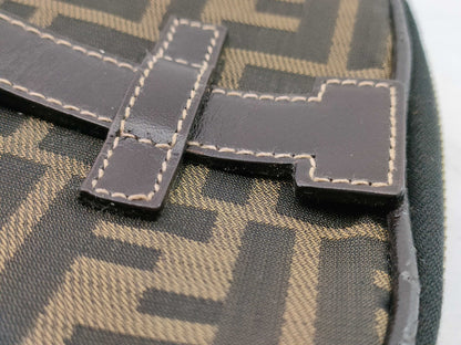 FENDI Zucca pattern vanity bag with tag sticker, foldable