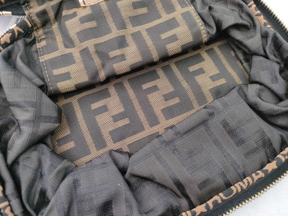 FENDI Zucca pattern vanity bag with tag sticker, foldable