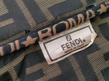 FENDI Zucca pattern vanity bag with tag sticker, foldable