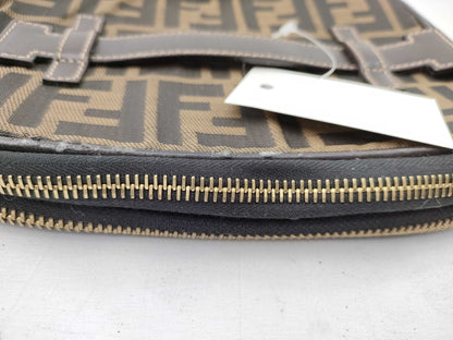 FENDI Zucca pattern vanity bag with tag sticker, foldable