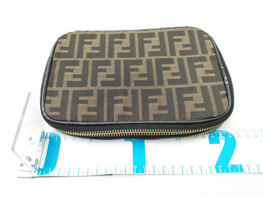 FENDI Zucca pattern vanity bag with tag sticker, foldable