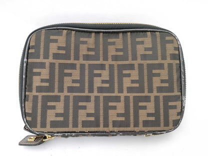 FENDI Zucca pattern vanity bag with tag sticker, foldable