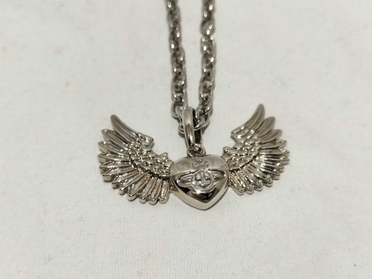  Vivienne Westwood Feather Orb Necklace Silver Color Necklace