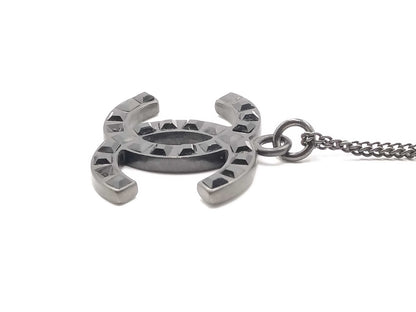 CHANEL 09P 09P Black Coco Necklace Necklace