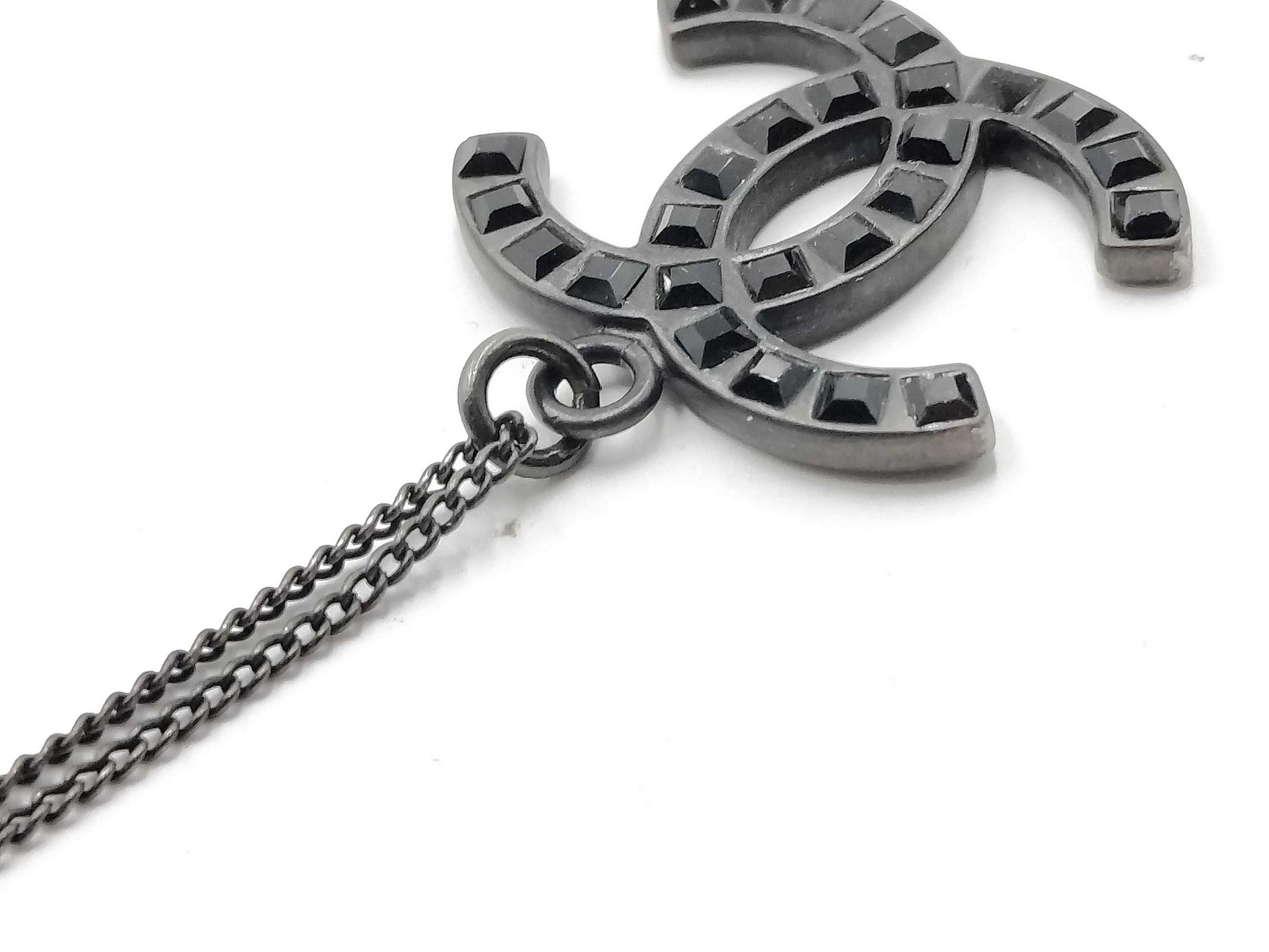 CHANEL 09P 09P Black Coco Necklace Necklace