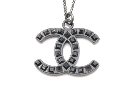 CHANEL 09P 09P Black Coco Necklace Necklace